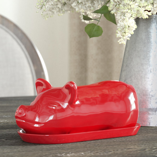 August Grove® Songy Novelty Ceramic Butter Dish & Reviews Wayfair
